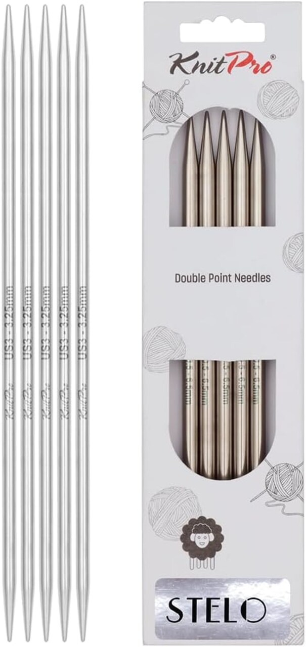 KnitPro Stelo Double Pointed Knitting Needles 6" (15cm) Set of 5 Size 0 - 11